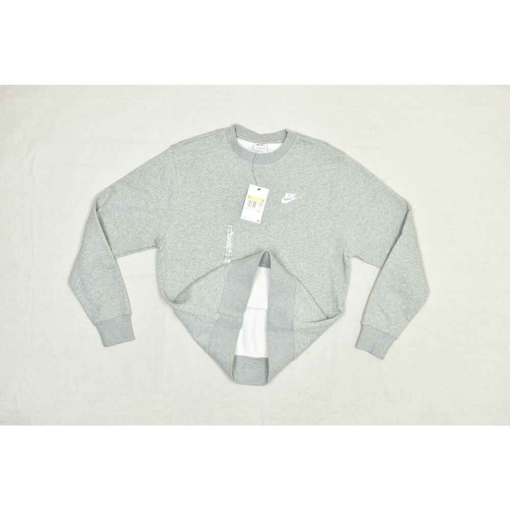 Nike Sportswear Club Fleece Grey Heather Crewneck Sweatshirt BV2662-063 Mens S - Picture 5 of 8